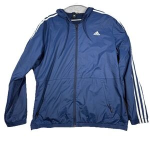 Adidas Zip Up Hoodie Soccer Jacket  ligthweigth ‎ Navy Blue XL